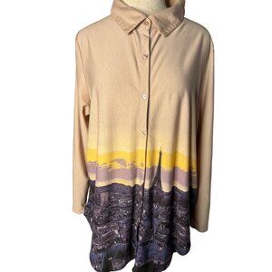 Lula Rose women’s blouse XL long sleeve Valentina Paris Eiffel Tower